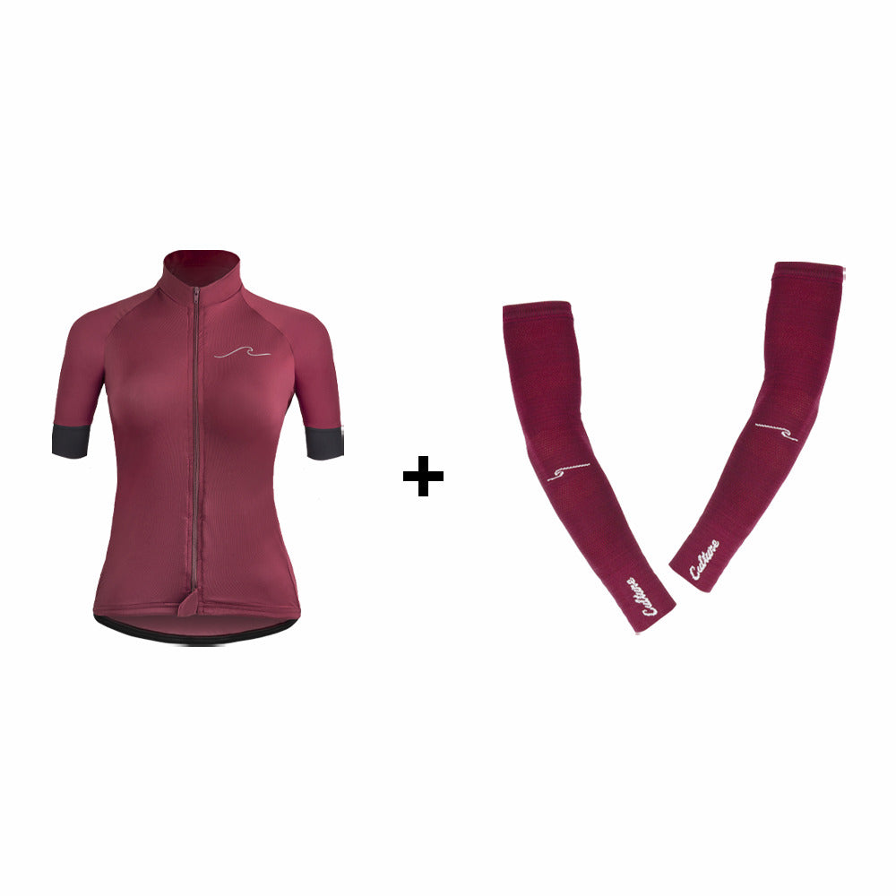 Jersey vinotinto para mujer + Manguilla vinotinto